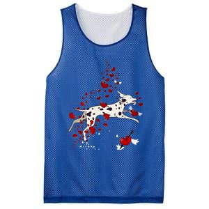 Cute Dalmatian And Red Hearts Funny Dog Mom Valentines Day Gift Mesh Reversible Basketball Jersey Tank