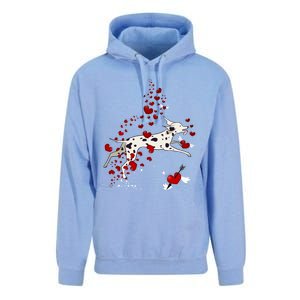 Cute Dalmatian And Red Hearts Funny Dog Mom Valentines Day Gift Unisex Surf Hoodie