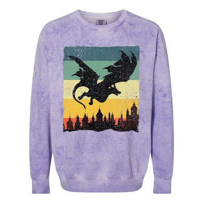 Cool Dragon Art For Women Mythical Colorblast Crewneck Sweatshirt