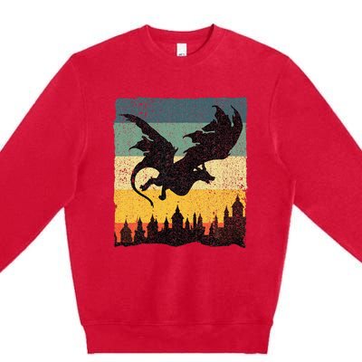 Cool Dragon Art For Women Mythical Premium Crewneck Sweatshirt