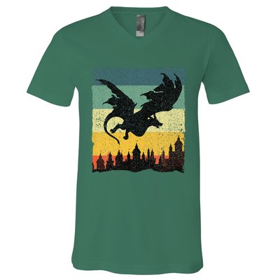 Cool Dragon Art For Women Mythical V-Neck T-Shirt