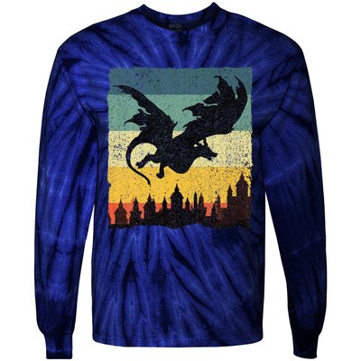 Cool Dragon Art For Women Mythical Tie-Dye Long Sleeve Shirt