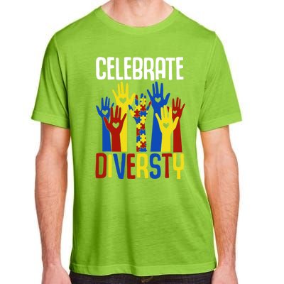 Celebrate Diversity Autism Awareness Month Gift Adult ChromaSoft Performance T-Shirt