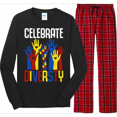 Celebrate Diversity Autism Awareness Month Gift Long Sleeve Pajama Set