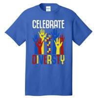 Celebrate Diversity Autism Awareness Month Gift Tall T-Shirt