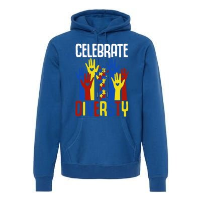 Celebrate Diversity Autism Awareness Month Gift Premium Hoodie