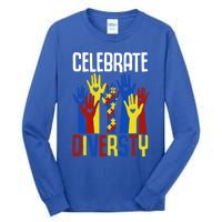 Celebrate Diversity Autism Awareness Month Gift Tall Long Sleeve T-Shirt