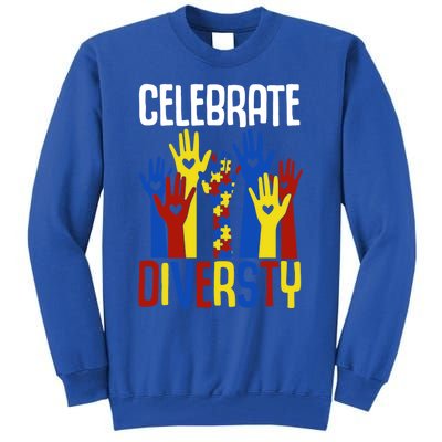 Celebrate Diversity Autism Awareness Month Gift Tall Sweatshirt