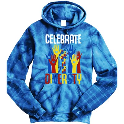 Celebrate Diversity Autism Awareness Month Gift Tie Dye Hoodie