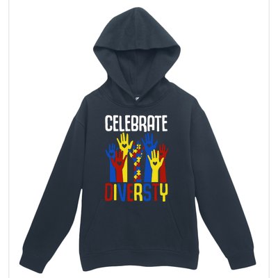 Celebrate Diversity Autism Awareness Month Gift Urban Pullover Hoodie