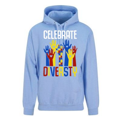 Celebrate Diversity Autism Awareness Month Gift Unisex Surf Hoodie