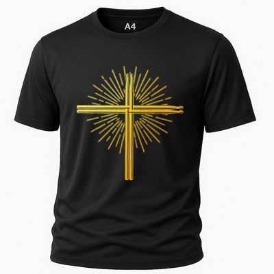 Cool Drummer Art Drum Christian Drummer Cooling Performance Crew T-Shirt