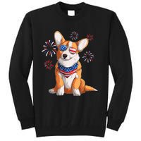 Corgi Dog American USA Flag 4th Of July Men Corgi Lover Tall Sweatshirt