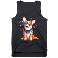 Corgi Dog American USA Flag 4th Of July Men Corgi Lover Tank Top