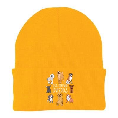 Cute Dog And Puppy Lover Gift Fun Just A Girl Who Loves Dogs Great Gift Knit Cap Winter Beanie