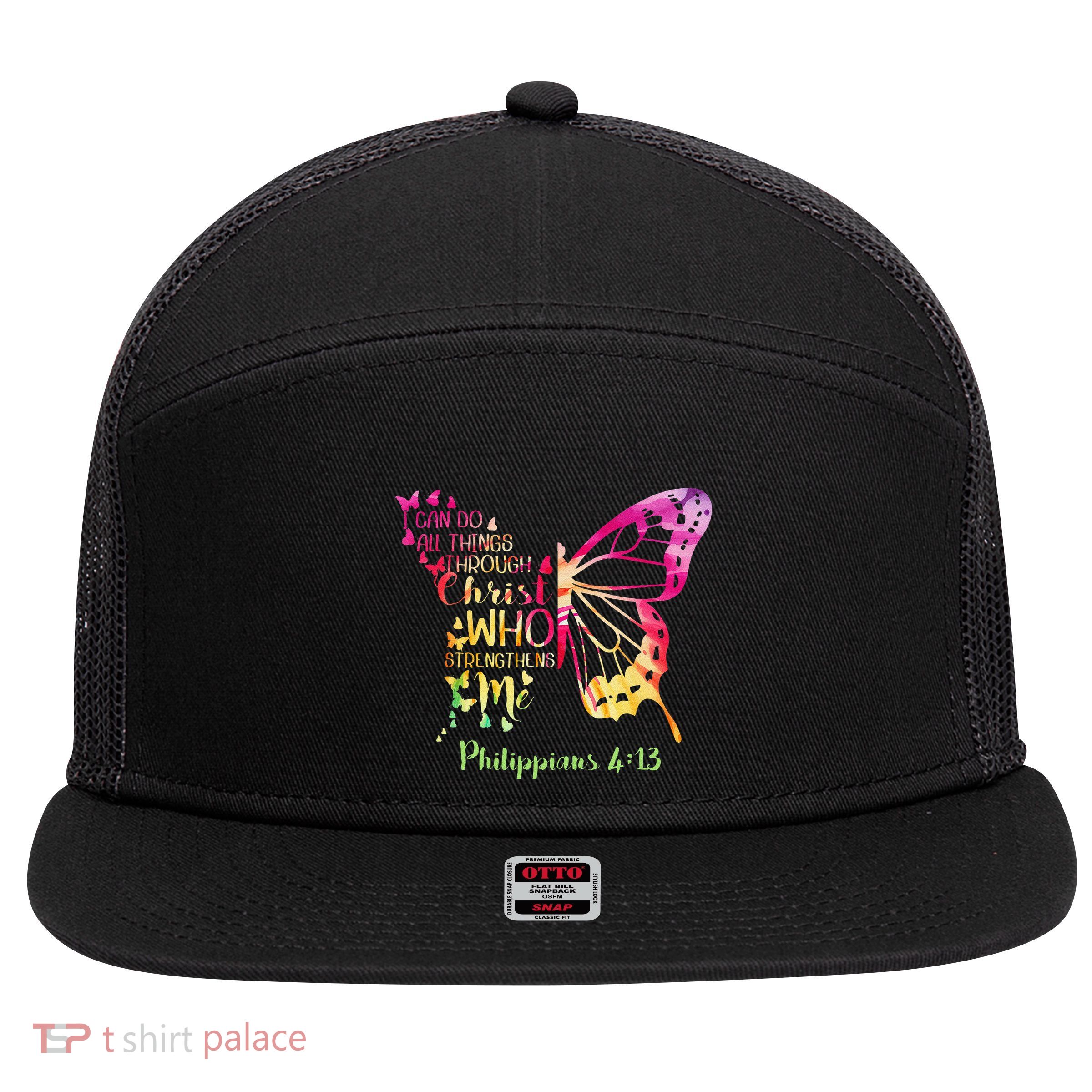 Can Do All Things Through Christ Who Strengthens Me I 7 Panel Mesh Trucker Snapback Hat