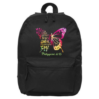 Can Do All Things Through Christ Who Strengthens Me I 16 in Basic Backpack