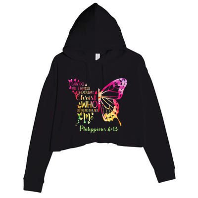 Can Do All Things Through Christ Who Strengthens Me I Crop Fleece Hoodie