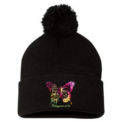 Can Do All Things Through Christ Who Strengthens Me I Pom Pom 12in Knit Beanie