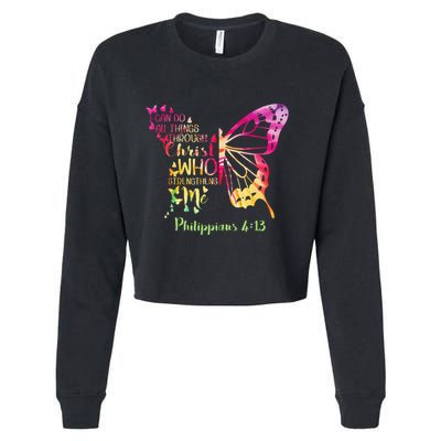 Can Do All Things Through Christ Who Strengthens Me I Cropped Pullover Crew
