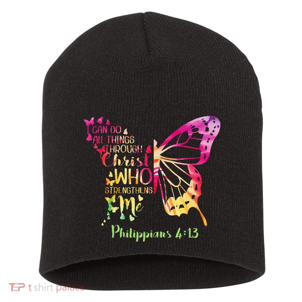 Can Do All Things Through Christ Who Strengthens Me I Short Acrylic Beanie