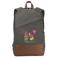 Can Do All Things Through Christ Who Strengthens Me I Cotton Canvas Backpack
