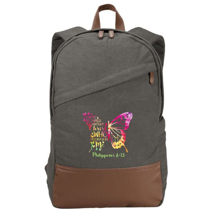 Can Do All Things Through Christ Who Strengthens Me I Cotton Canvas Backpack