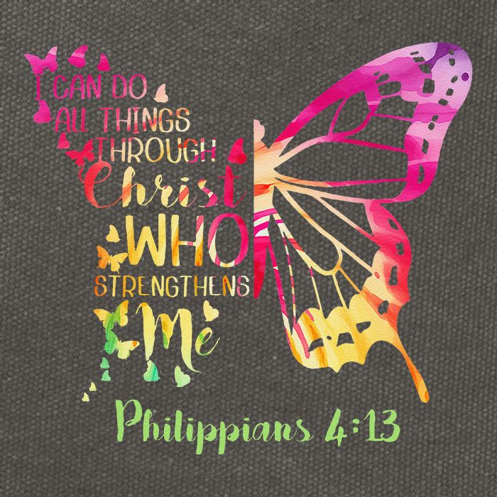 Can Do All Things Through Christ Who Strengthens Me I Cotton Canvas Backpack