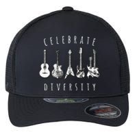 Celebrate Diversity Acoustic Guitar Musician Flexfit Unipanel Trucker Cap