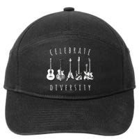 Celebrate Diversity Acoustic Guitar Musician 7-Panel Snapback Hat