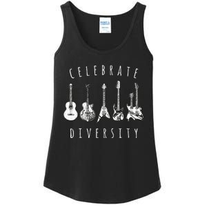 Celebrate Diversity Acoustic Guitar Musician Ladies Essential Tank