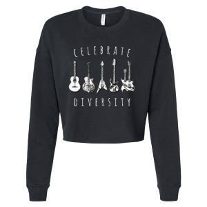 Celebrate Diversity Acoustic Guitar Musician Cropped Pullover Crew