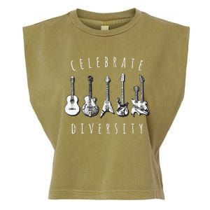 Celebrate Diversity Acoustic Guitar Musician Garment-Dyed Women's Muscle Tee