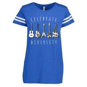 Celebrate Diversity Acoustic Guitar Musician Enza Ladies Jersey Football T-Shirt