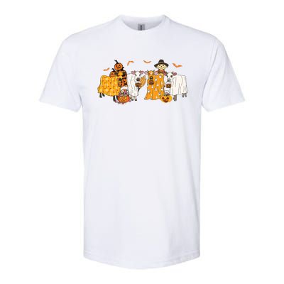 Cow Dressed As Ghost Farm Animal Spooky Season Halloween Softstyle CVC T-Shirt