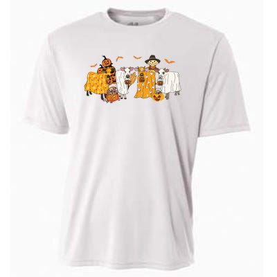 Cow Dressed As Ghost Farm Animal Spooky Season Halloween Cooling Performance Crew T-Shirt