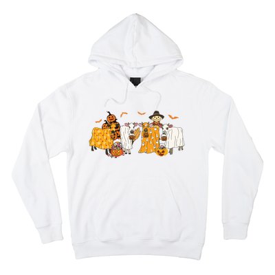 Cow Dressed As Ghost Farm Animal Spooky Season Halloween Hoodie