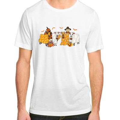 Cow Dressed As Ghost Farm Animal Spooky Season Halloween Adult ChromaSoft Performance T-Shirt