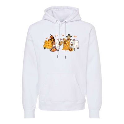 Cow Dressed As Ghost Farm Animal Spooky Season Halloween Premium Hoodie