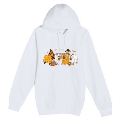 Cow Dressed As Ghost Farm Animal Spooky Season Halloween Premium Pullover Hoodie