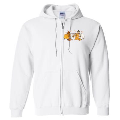 Cow Dressed As Ghost Farm Animal Spooky Season Halloween Full Zip Hoodie