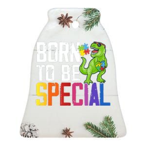 Cute Dinosaur Autism Born To Be Special Ceramic Bell Ornament