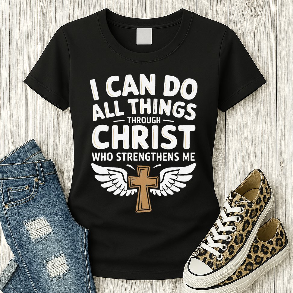 Can Do All Things Through Christ Who Strengthens Me Womens T-Shirt