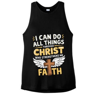 Can Do All Things Through Christ Who Strengthens Me Ladies PosiCharge Tri-Blend Wicking Tank