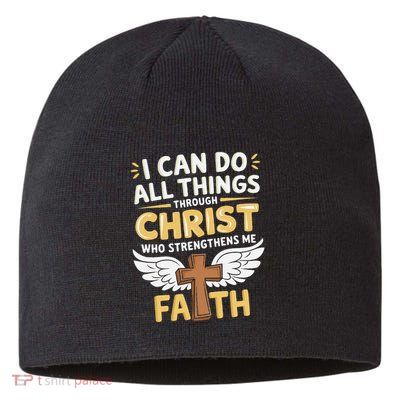 Can Do All Things Through Christ Who Strengthens Me Sustainable Beanie