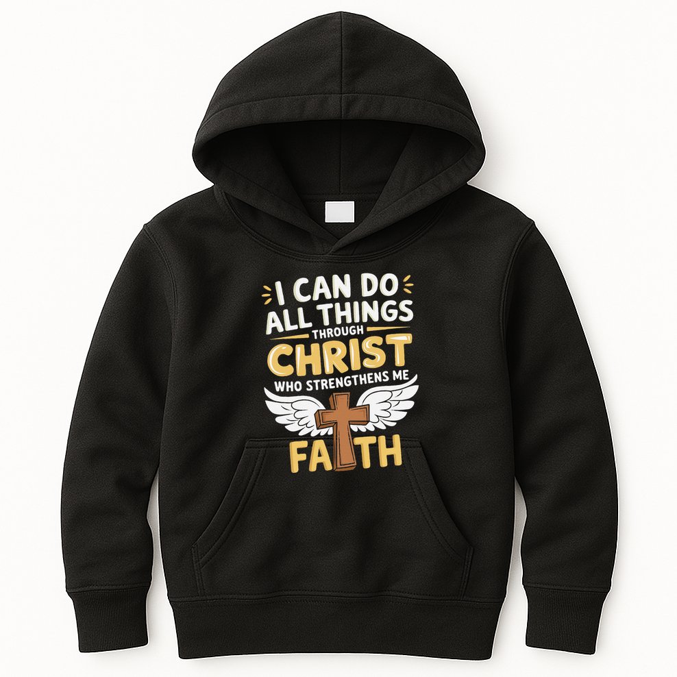Can Do All Things Through Christ Who Strengthens Me Kids Hoodie