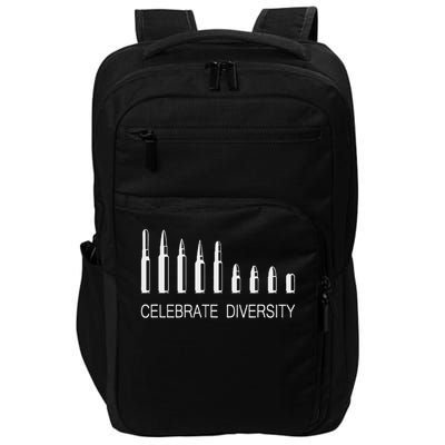 Celebrate Diversity Ammo Bullet Funny Pro Gun Ammunition Impact Tech Backpack