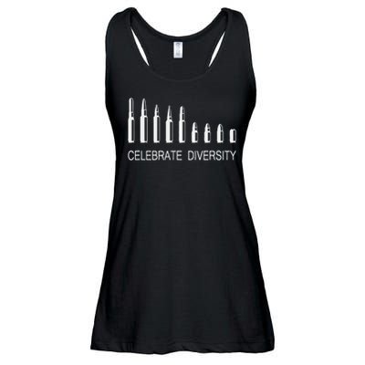 Celebrate Diversity Ammo Bullet Funny Pro Gun Ammunition Ladies Essential Flowy Tank