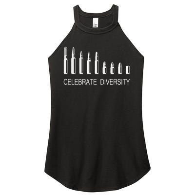 Celebrate Diversity Ammo Bullet Funny Pro Gun Ammunition Women's Perfect Tri Rocker Tank