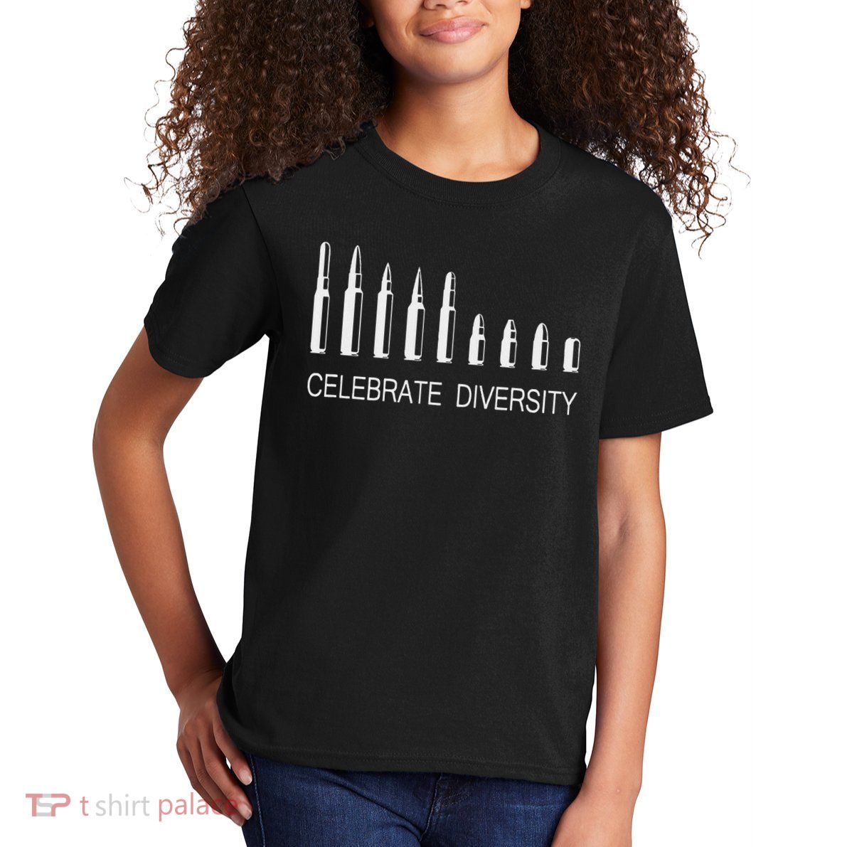 Celebrate Diversity Ammo Bullet Funny Pro Gun Ammunition Kids T-Shirt